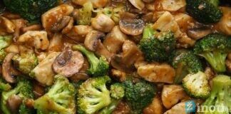 Vištiena su brokoliais ir grybais pasakiškai skaniame padaže