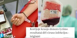 Korėjoje kraujo donoro tyrimo rezultatai dėl viruso infekcijos - teigiami