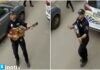 Ispanų policininkai karantino metu bando žmonėms pakelti nuotaiką