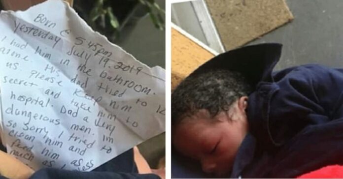 Prie durų buvo rastas vos dienos amžiaus kūdikis su ranka rašytu lapeliu