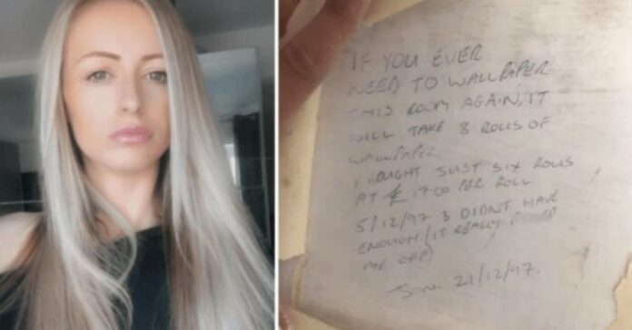 Atnaujindama namus, moteris po tapetais atrado buvusio savininko paliktą raštelį