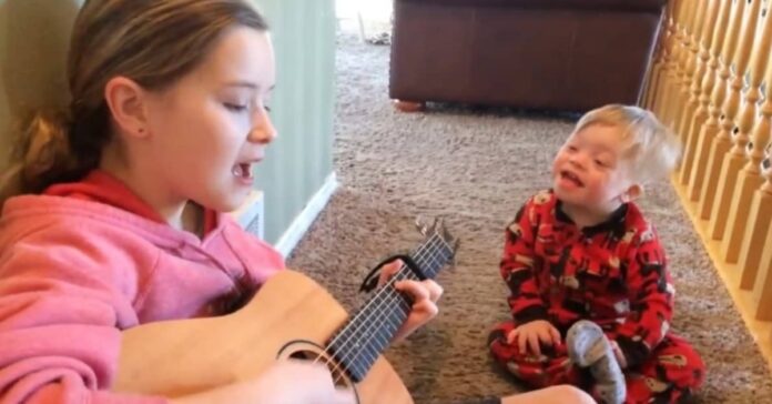 2 metų vaikas turi Dauno sindromą ir vos gali kalbėti. Bet kai jo sesuo pradeda dainuoti, įvyksta stebuklas!