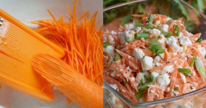 Sultingos morkų ir varškės salotos. Lengva vakarienė jūsų stalui