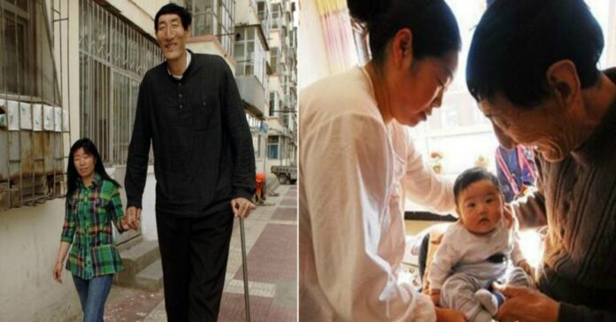 Bao Xi Shun, aukščiausias vyras pasaulyje, tapo tėvu