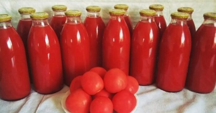Naminės pomidorų sultys. Sveikas ir labai skanus gėrimas