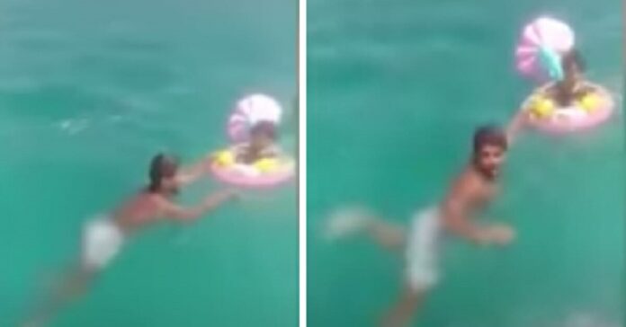 Pakrančių apsaugos pareigūnai mato kažką spalvoto toli jūroje - galiausiai suprato, kad ten vieniša vienerių metų mergaitė