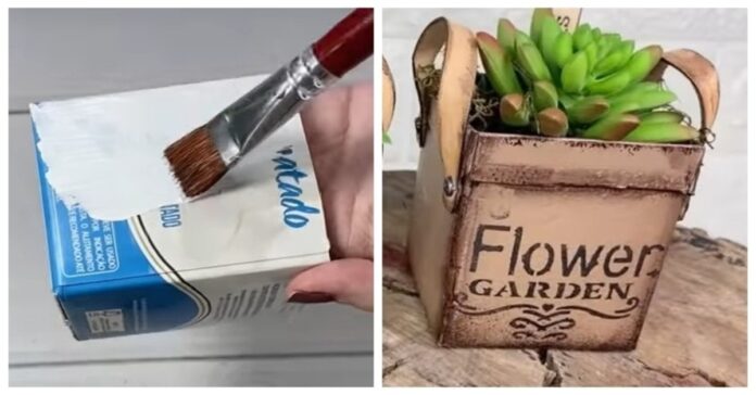 Kaip iš „Tetra Pak“ pakuotės pasigaminti vazoną gėlėms?
