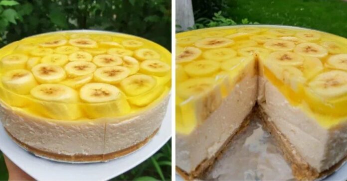 Nekeptas sūrio tortas su bananais. Patiks visai šeimai