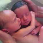 Naujagimiai dvyniai nenustoja glaustis prie vienas prie kito, taip jie darydavo ir mamos įsčiose